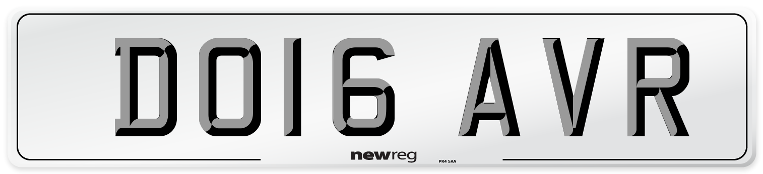 DO16 AVR Number Plate from New Reg